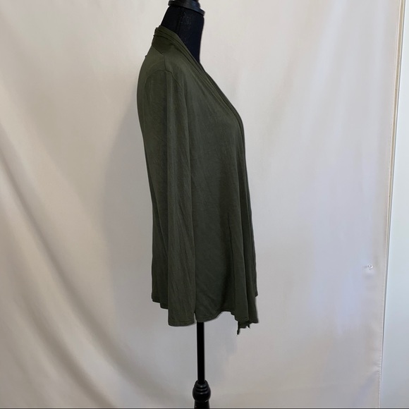 Olive Green Waterfall Cardigan. Size: XL - Picture 5 of 6